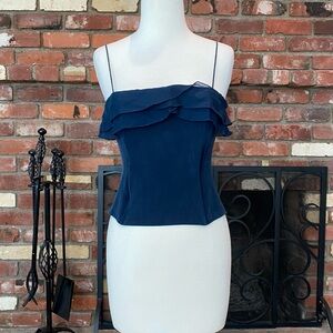 Chic Navy Ruffle Camisole